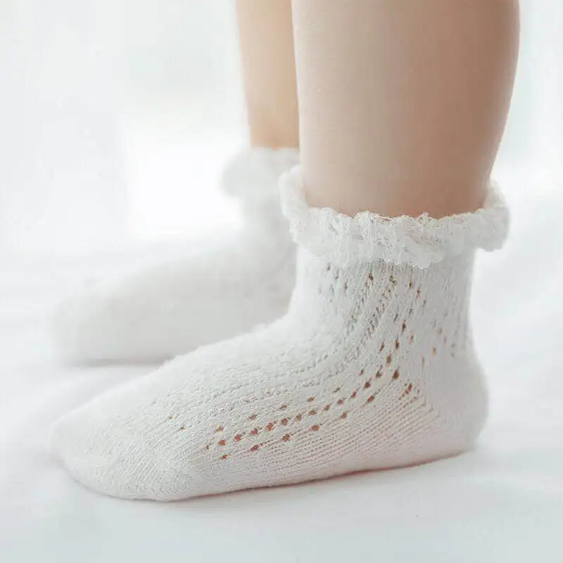 Летние тонкие носки для малышей, дышащие нескользящие носки для малышей, большие сетчатые носки для детей 0-1-3 лет, переносить носки QM-047
