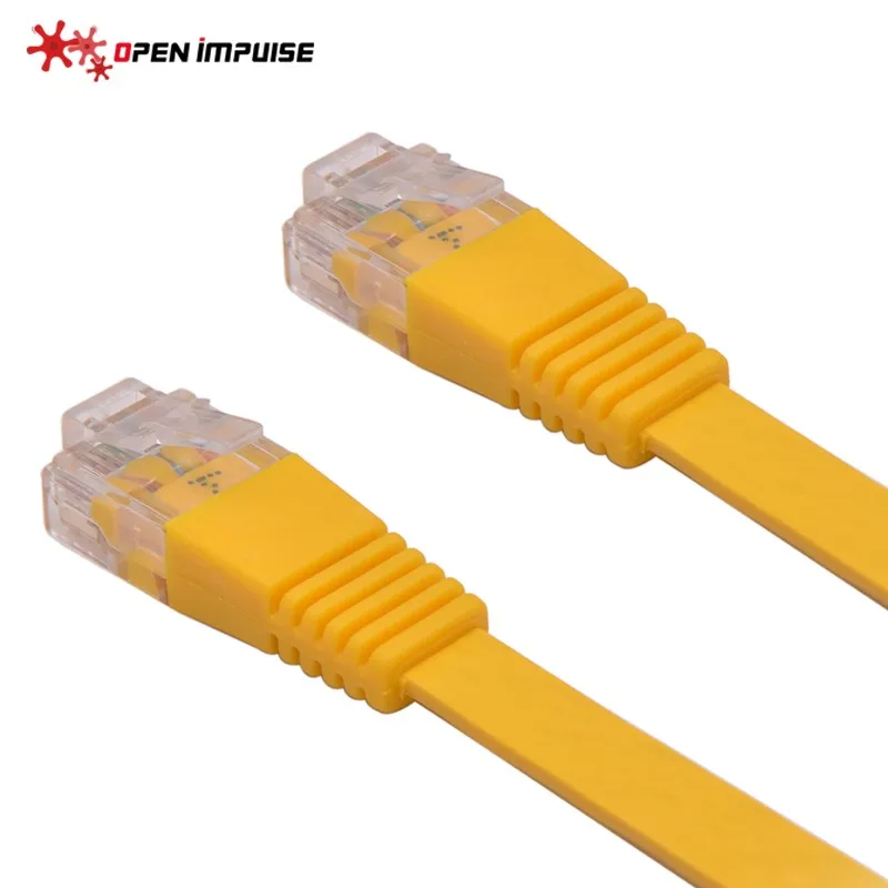 (10pcs/lot)Best Sell CAT 5e Yellow Computer Cable UTP 30AWG Flat