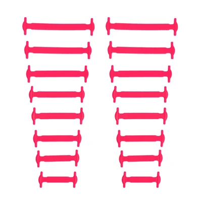 16 шт силиконовые шнурки эластичные шнурки без галстука уличные безопасные Кроссовки Ленивые шнурки для детей и взрослых Модные быстрые резиновые шнурки для обуви - Цвет: Rose red