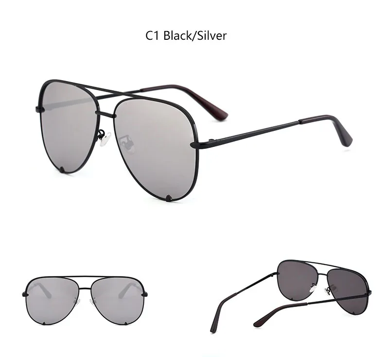 Black Silver Sunglasses Sunglasses Silver | - Mirror - Pilot Metal Black Aliexpress Mirror