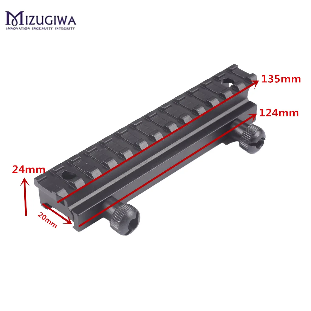 Mizugiwa 1 шт. Riser планка пикаттини Rail 20 мм Weaver See-Thru AR Flat-Top 8 слотов 13 слотов страйкбол охотничий прицел крепление Каза - Цвет: 135mm