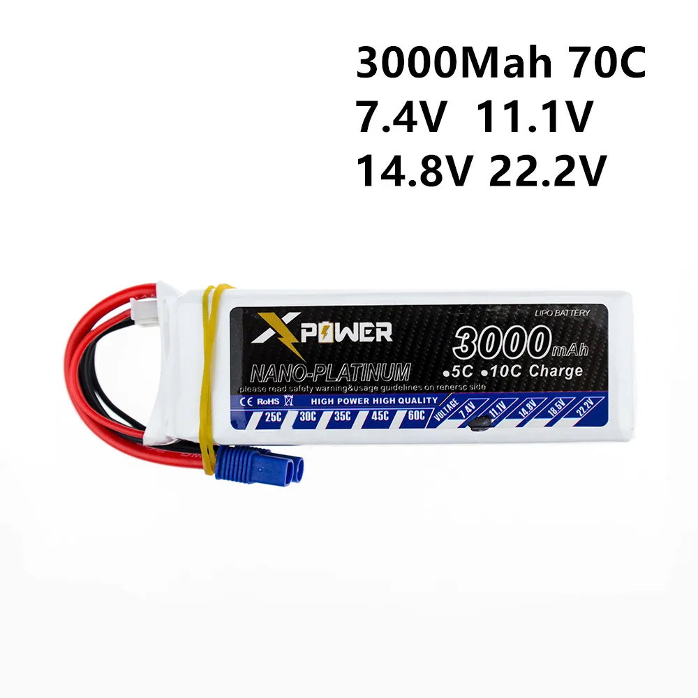 XPower 7 4 V 11 1 14 8 22 2 3000mAh 70C 2S 3S 4S 6S аккумуляторная батарея XT60 T с другой штепсельной