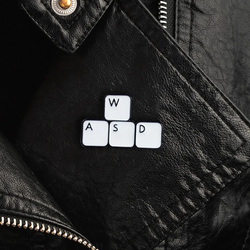 

1Pcs New Cute WASD Keyboard Brooch Pins Computer Gamer Enamel Pins Badges Brooches Denim Blouse Backpack Accessories