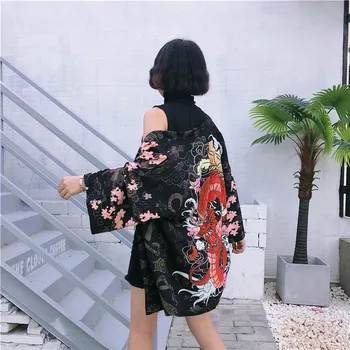 

Kimonos woman 2019 Japanese kimono cardigan cosplay shirt blouse for women Japanese yukata female summer beach kimono