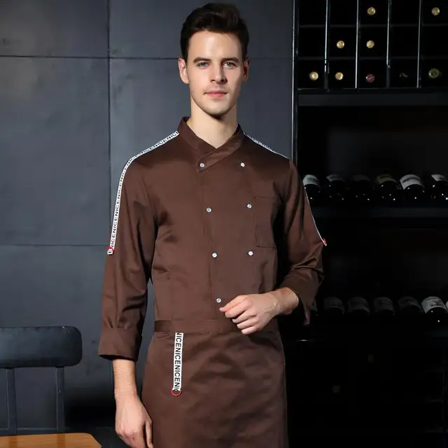 New Unisex Bakery Chef Uniform Long Sleeved 5 colors Restaurant Cook