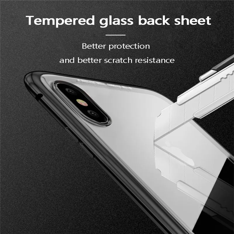 Albb Magnetic Back Phone Case for IPhoneX 8 7 6splus Clear Tempered Glass Built Magnet IPhone XR XS MAX Protective |