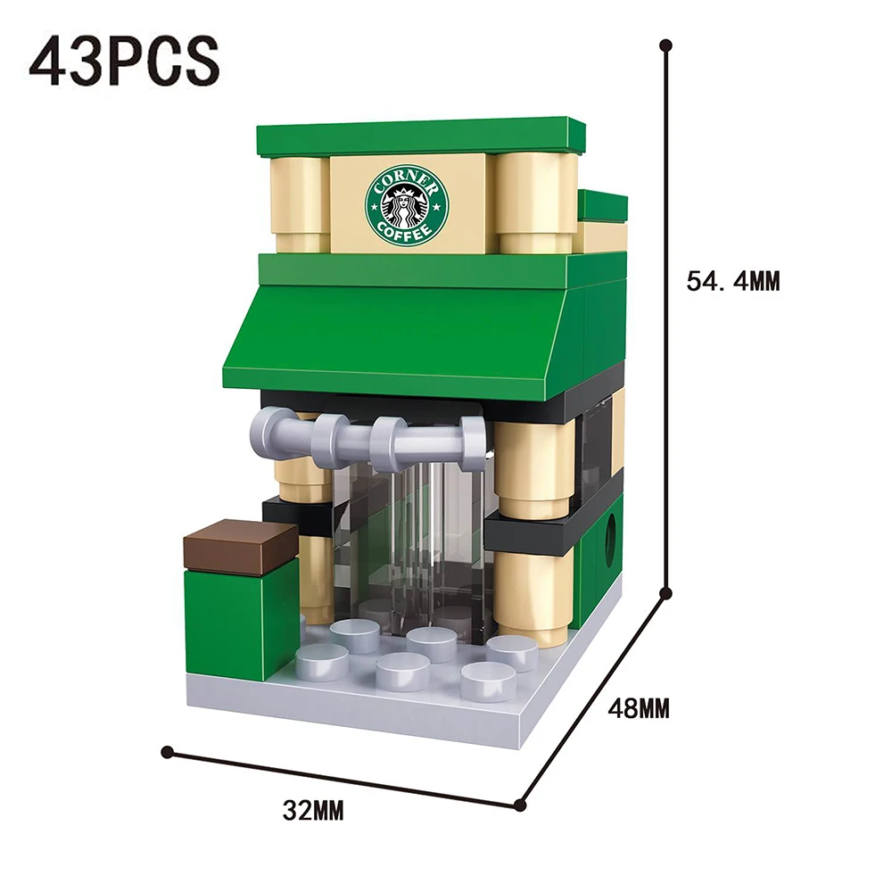 6 магазинов игрушечный набор архитектурная мини-улица сембо строительные блоки кофе Кола магазин еды Развивающие игрушки для детей