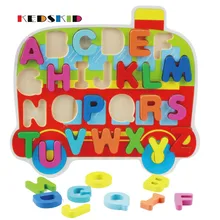 Деревянный Дети весело и творческий головоломки письмо число детей развивающие игрушки Монтессори Пазлы