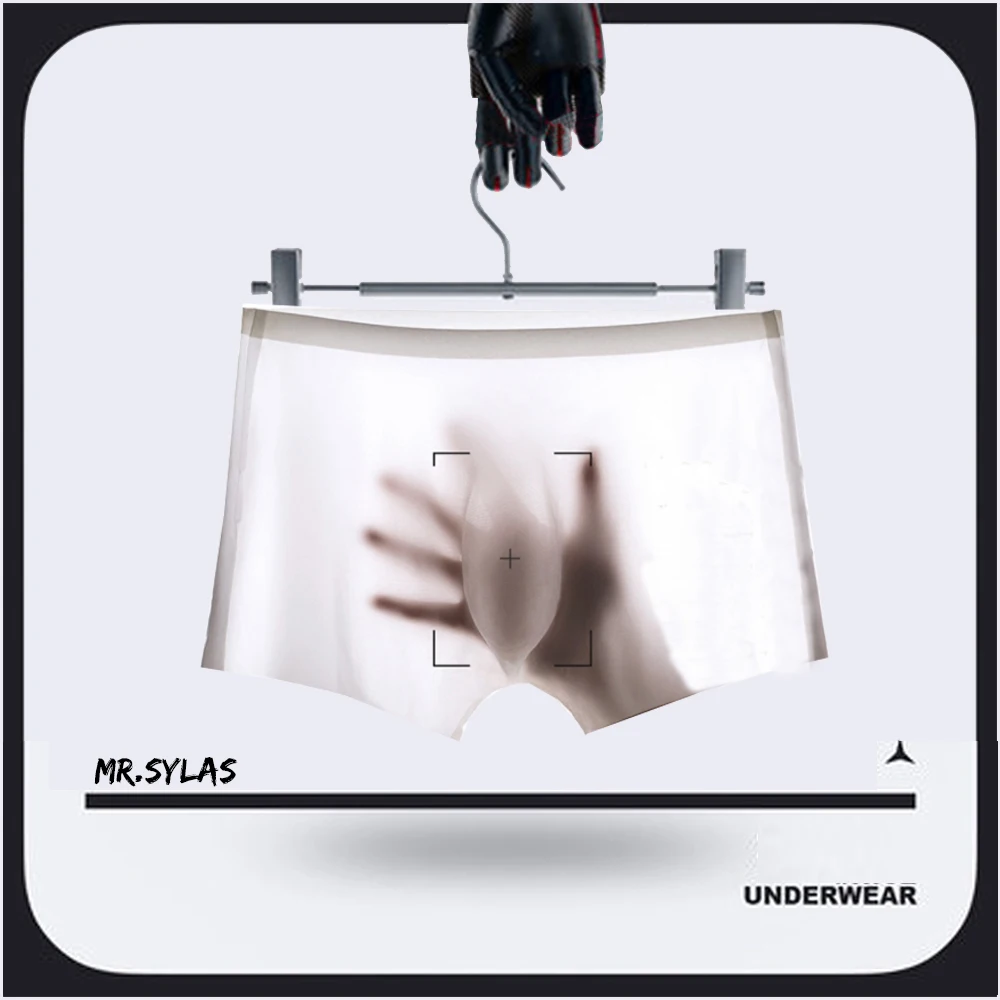 

Summer Modal Men's Boxers Youth Mens Ice Silk Breathable Thin Sexy Transparent Soft Boxershorts U Convex Underwear