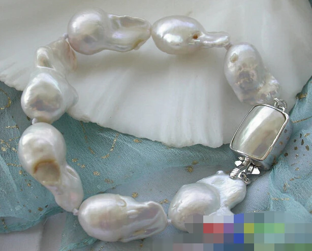 

12697 WHITE DRIP KESHI REBORN PEARL BRACELET MABE
