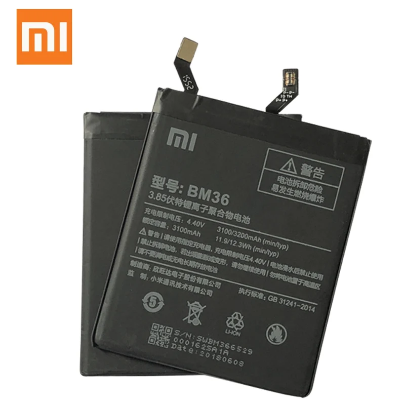 Xiaomi BM36 батарея для Xiaomi 5S Mi5S батарея сотового телефона r Xiaomi 5S Mi5S батареи bm36 BM 36