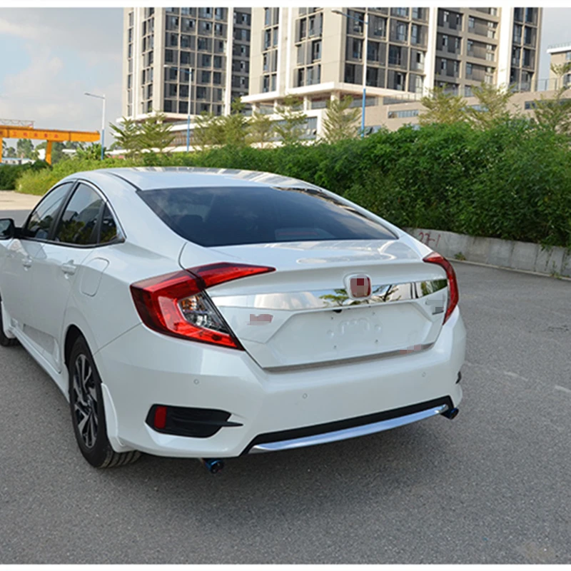 Накладка на задний бампер для Honda Civic 2016 2017 2018 10 го поколения ABS хром/нержавеющая