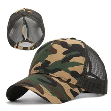 Бейсболки женские летние сетчатая шапка конский хвост Камуфляжный цвет Мультфильм Регулируемый дышащий Открытый аксессуар