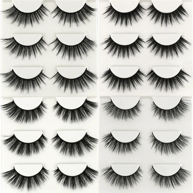 15 Types of 3 Pairs of False Eyelashes Long Thick Natural False