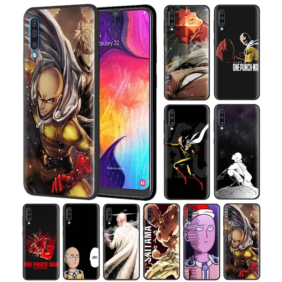 

One Punch Man Case for Samsung Galaxy A70 A50 A20e A80 A60 A40 A30 A10 A6 A8 Note 8 9 10 Black Silicone Cover Coque Casos