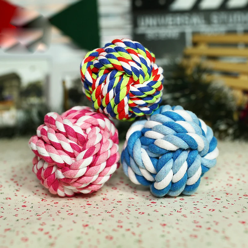 FeameBeaut Cotton Ropes Dog Toys Hand woven Rope Ball Toys Molars