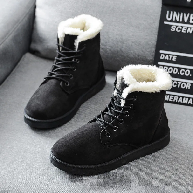 2018 Shoes Women Winter Boots Suede Classic Ankle Snow Boots Female Warm Fur Plush Insole High Quality Botas Mujer Lace-Up 2018 Shoes Women Winter Boots Suede Classic Ankle Snow Boots Female Warm Fur Plush Insole High Quality Botas Mujer Lace-Up