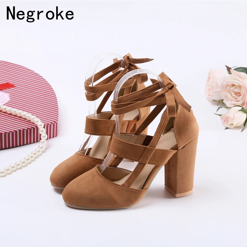 

Summer Gladiator Sandals Women Chunky High Heels Ankle Strap Pumps Ladies Platform Shoes Woman Sandalias Mujer 2018 Big Size 43