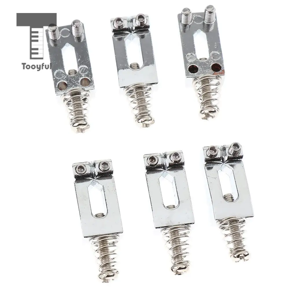 Tooyful 6Pcs Zinc Alloy Material Guitar Roller Bridge Saddles Nut Silver Strat Tremolo Trem Bridge for Acoustic Guitar