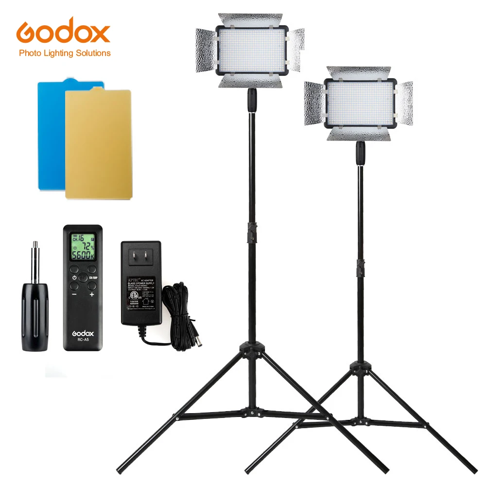 Free DHL 2X Godox LED500LRC 500 LED 3300 5600K Video Light with
