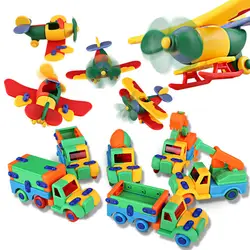1 компл.. Новые Детские DIY разборка маленький самолет автомобиль строительные блоки детские собранные модели инструмент развивающие
