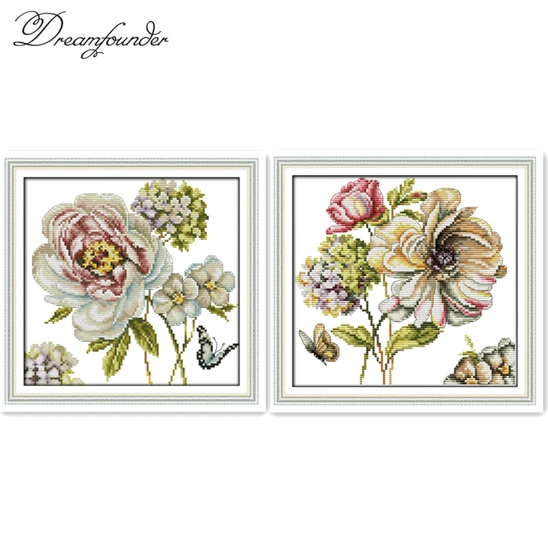 

Hydrangeas (6) cross stitch kit 14ct 11ct count print x stitching embroidery DIY handmade needlework plus