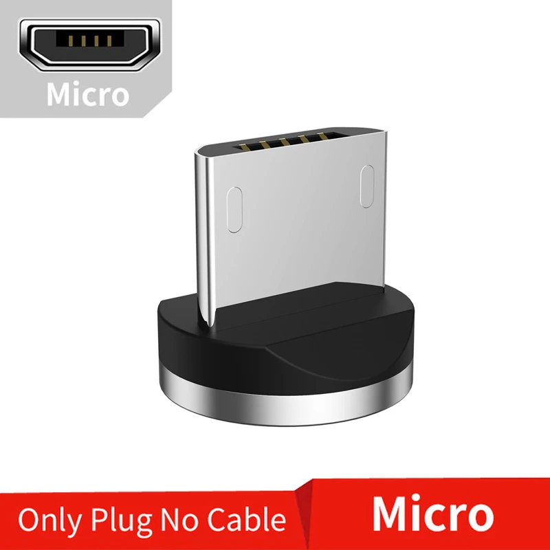 USLION Магнитный Micro USB кабель для samsung S10 S9 type-c Зарядка для iPhone XS XR 8 7 магнит Зарядное устройство usb type C кабели - Цвет: Only Micro Plug