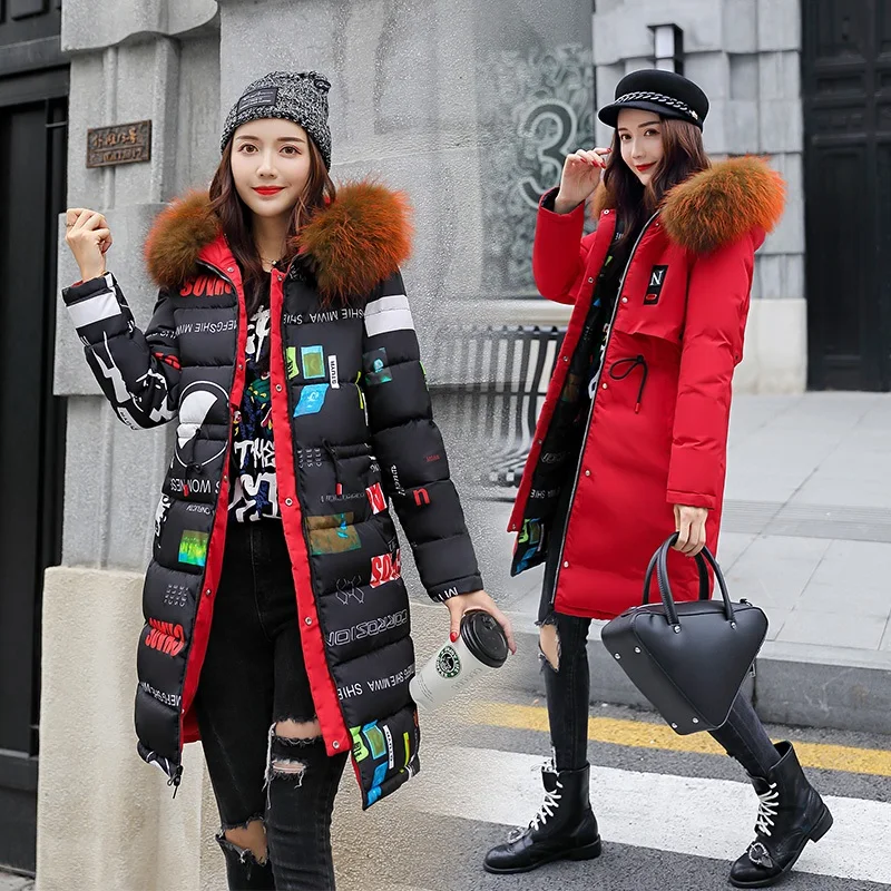 Hiver grey Nouveau Vestes Coton Lady Red Impression Peut Tenue Long Porter Deux 2018 black Watm caramel Femmes Manteau Survêtement Mode Casual FwPdFUq