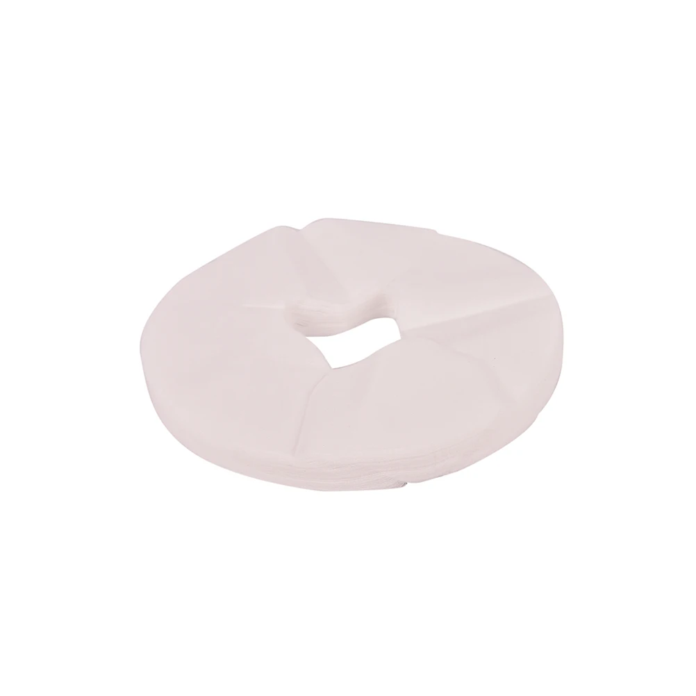 

100pcs/Set Disposable Non Woven Fabric Face Pad Spa Pillow Cover SPA Gel Face Rest Overlay Pad Massage Table Face Hole Cover