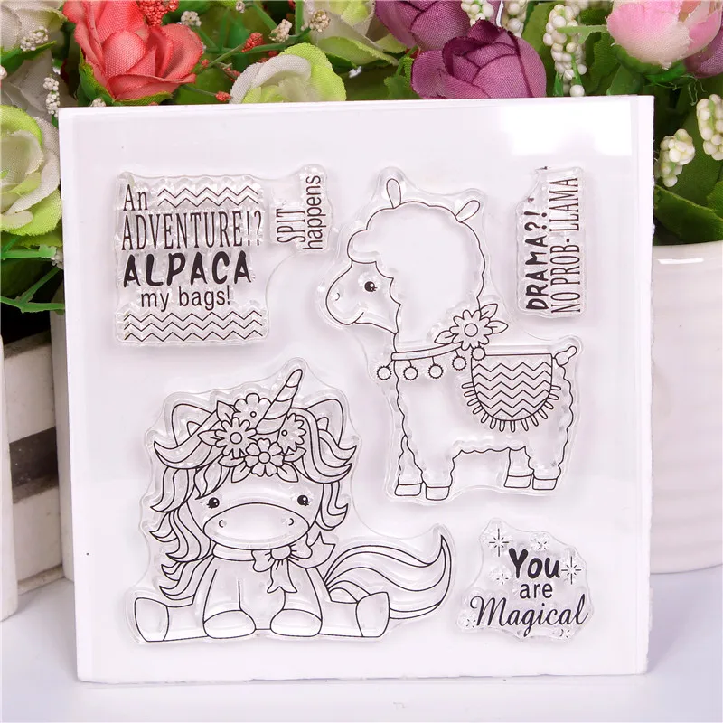 

Unicorn sheep Transparent Clear Stamps for DIY Scrapbooking/Card Making/Kids Christmas Fun Decoration Supplies