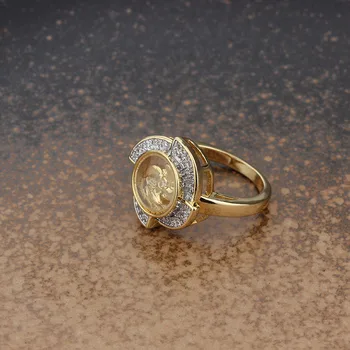 

Lucky Rotatable Windmill Finger Ring the Middle East 18 Gold Color Zircon Micro Paved Copper Ring Jewelry Dropshipping Wholesale