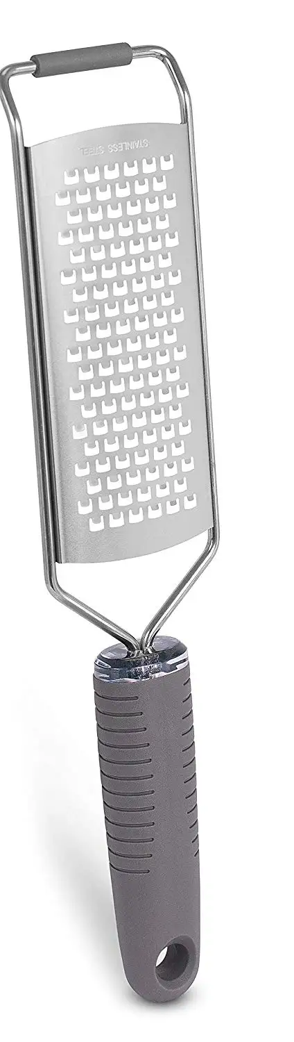 

Stainless Steel Coarse Grater-Soft Grip Handle-Large Grating Surface—Hand Grater for Cheese Fruit Vegetable Root Nuts