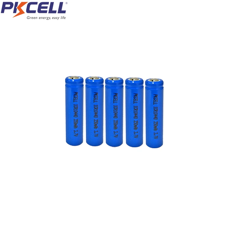 

5 xPKCELL Button Top AAA ICR10440 Liion Lithium Rechargeable Battery 3.7v 10440 For headlamp mechanical mod torch headlight vap