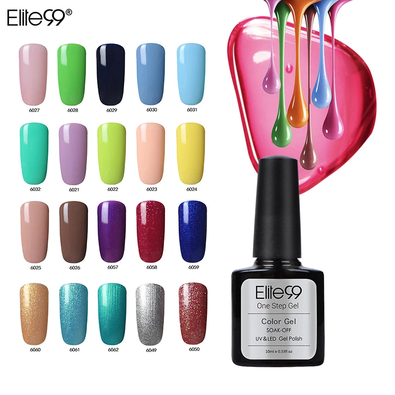 

Elite99 10ml UV LED One Step Nail Gel Polish Manicure Varnish No Need Top Base Coat Hot Sale Gorgeous UV Polish Gel Lacquer