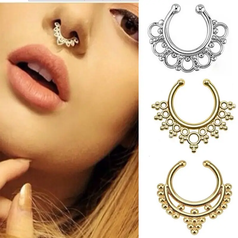 Buy Hollow Out Septum Clicker Piercing Rose Gold