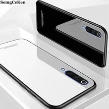 SemgCeKen роскошный жесткий стеклянный чехол mi rror для xiaomi mi 9 se mi 9 Силиконовый ТПУ задний Чехол для телефона etui mi 9 se 9se