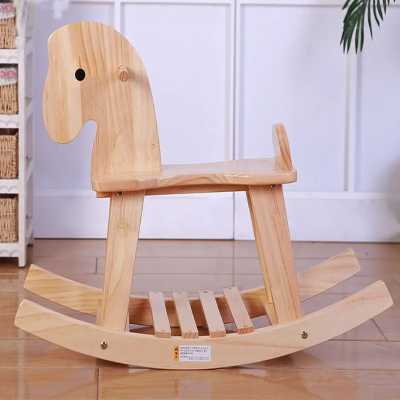 Детское деревянное кресло-качалка с лошадью, От 3 до 5 лет, гладкая и безволосая игрушка из сосны, любимая детская игрушка