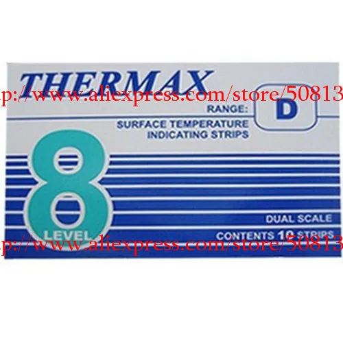 

TMC 10 strips THERMAX Temperature Label 8 Level Range D