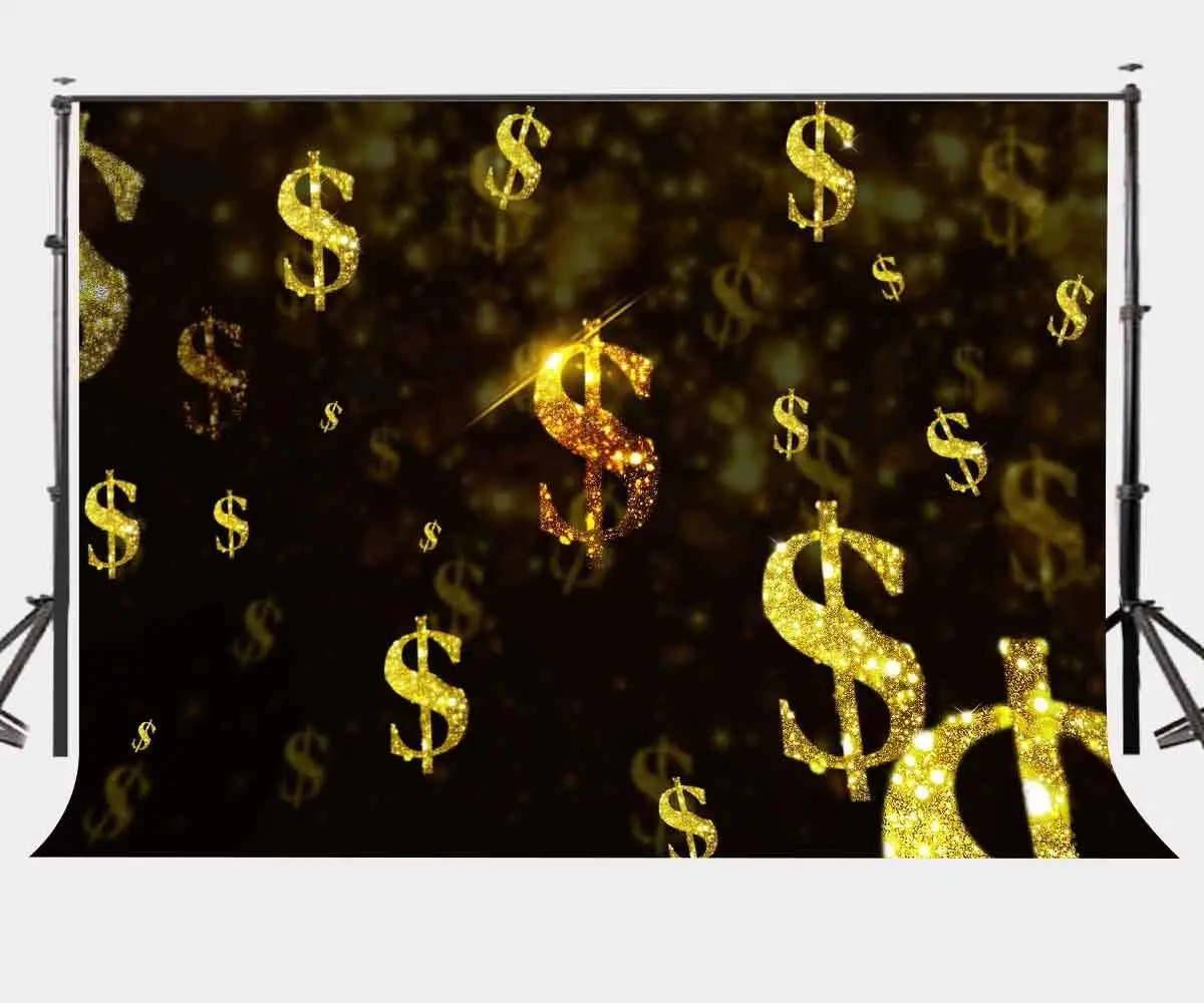 

150x220cm Amazing Dollars Rain Backdrop Shiny Gold Dollars Photography Background