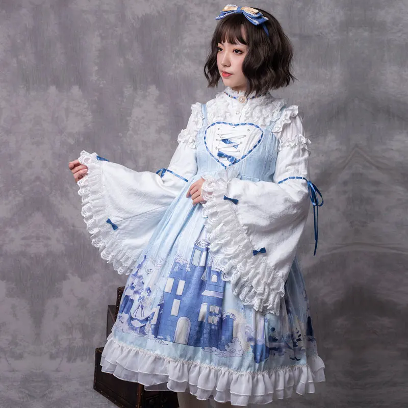 Женское платье с расклешенными рукавами The Snow Lady ~ Sweet Lolita JSK от YLF | Женская одежда