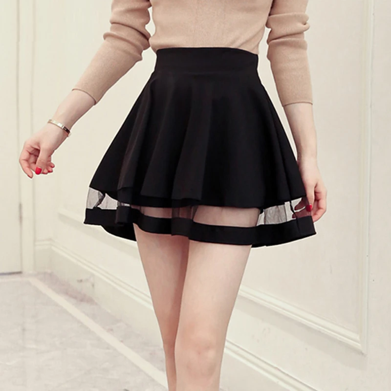 Las mujeres negro faldas cortas elástica Mini falda Sexy hilo chicas imperio Slim falda Corea ropa|Faldas| - AliExpress