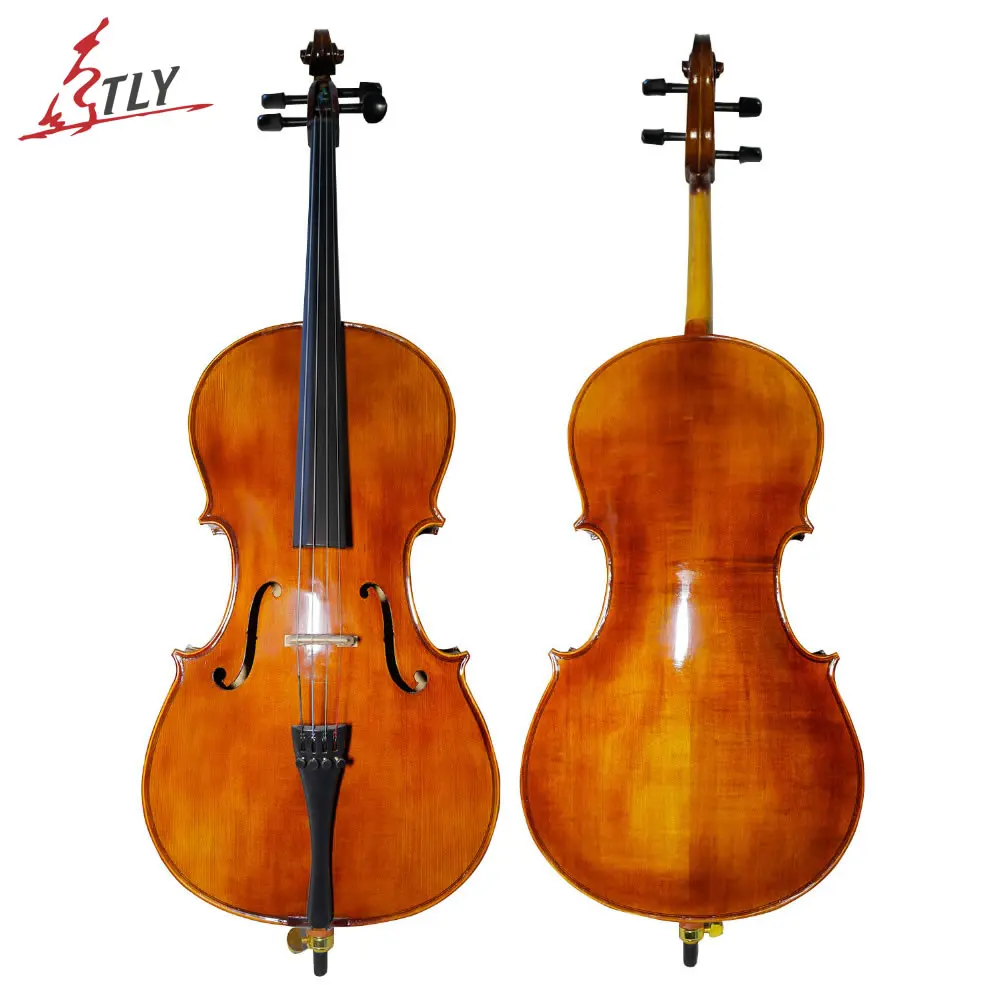 Tongling Handcraft Oil Varnish Antique Cello 4/4 Natural Flamed Grade