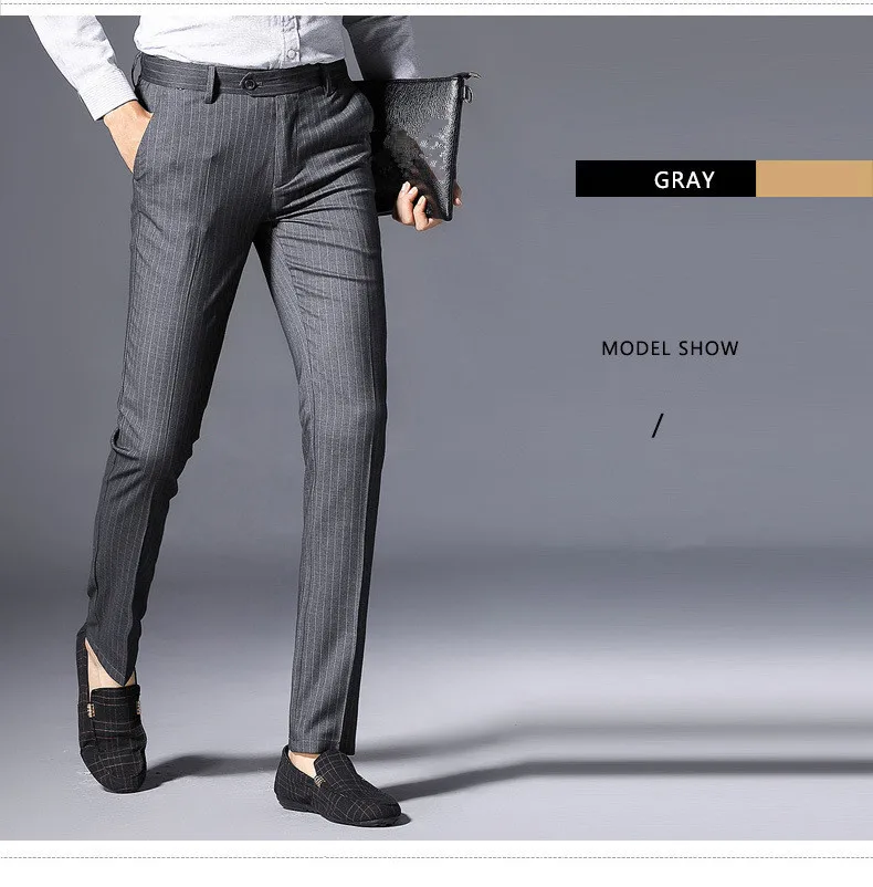 MRMT 2018 брендовые Весенние новые мужские повседневные брюки среднего возраста прямые брюки-трубы для мужчин полосатые брюки