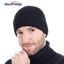 Wool hats men beanies winter Solid Color Knit Man Warm Male Ski Soft Thicken Hedging Cap Trucker Skullies Dad Hats Bone