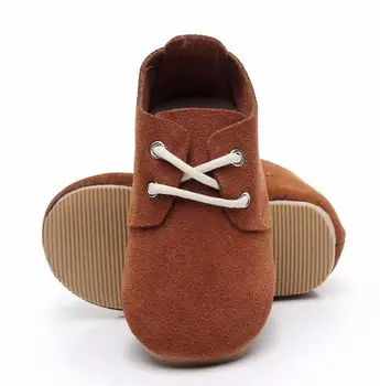 

New style lace up High quality handmade baby maccasins genuine leather shoes hard sole kids girls and boys shoes fashionable