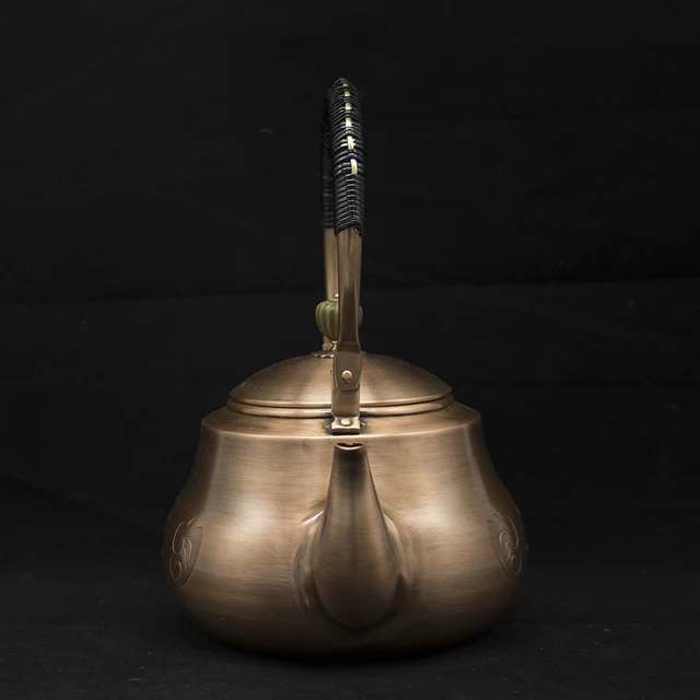 1.2L Kézzel Készített Vörös Réz Teáskanna Üveg Szamovár Kerámia Zománcozott Agyag Vízforraló Fém Puer Zöld Tea Ajándék Japán - Image 3