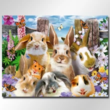 rabbit 5d diamond painting diamond embroidery on the photo diamond mosaic Home Decoration Cross stitch Not folding canvas Crafts