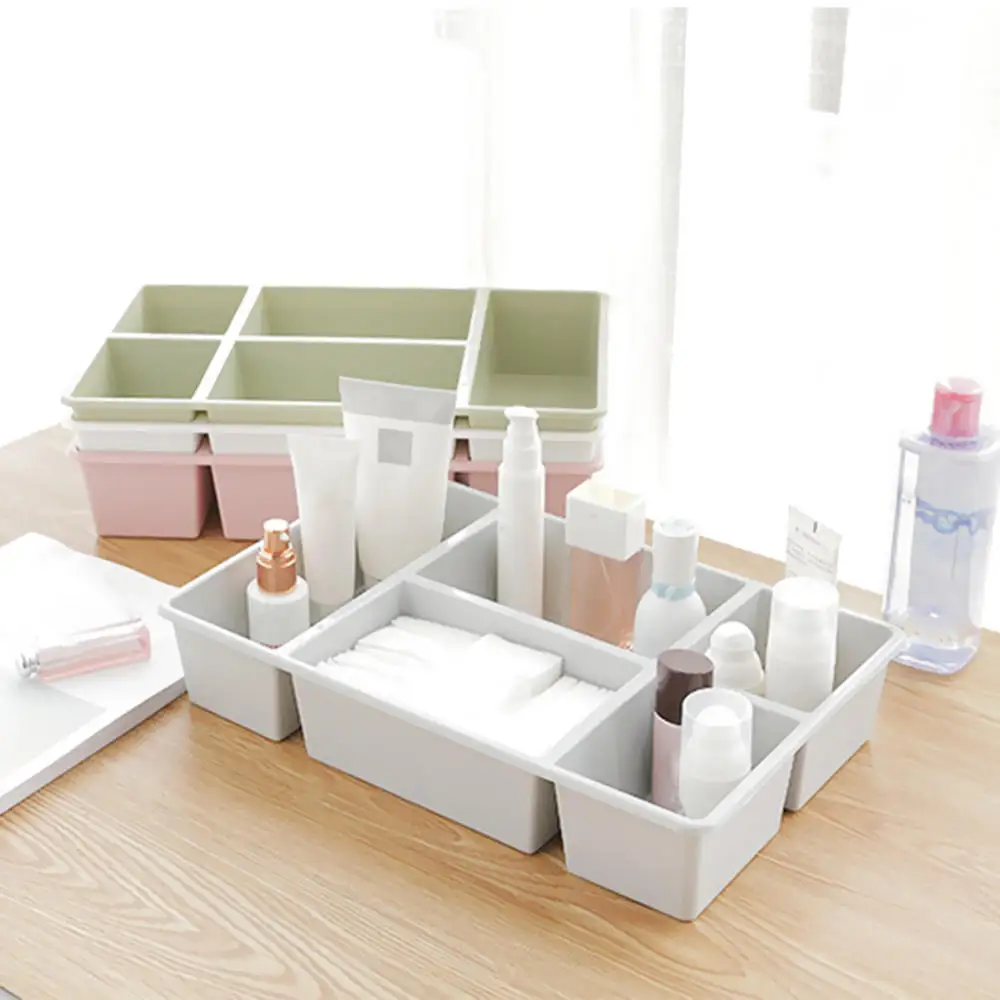 

Desktop Makeup Organizer Bathroom Kitchen Decoration Storage Rack Grids Multifunctional Organizer Storage Box