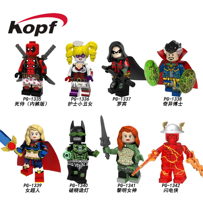 

Building Blocks The Flash Deadpool Guard little Ugly Girl Aurora Dawnbreaker Bricks Figures Model Gift For Children Toys PG8164