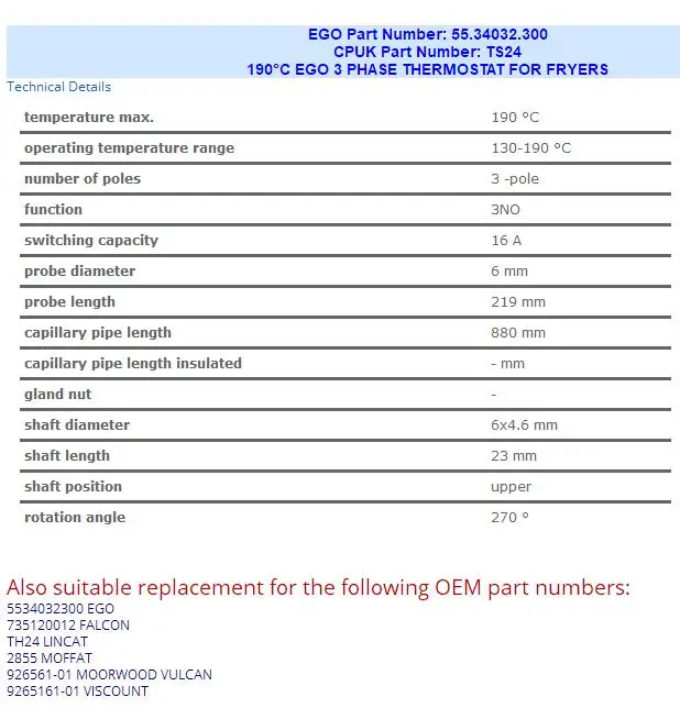 TS24 три полюса/3 фазы электрическая фритюрница термостат эго 55.34032.300 5534032300